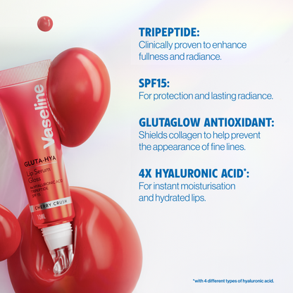Vaseline Gluta-Hya Lip Serum Gloss Cherry Crush 10ml