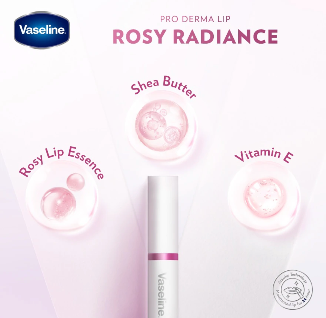 Vaseline Pro Derma Lip Care Rosy Glow Serum Infused 1.8 G