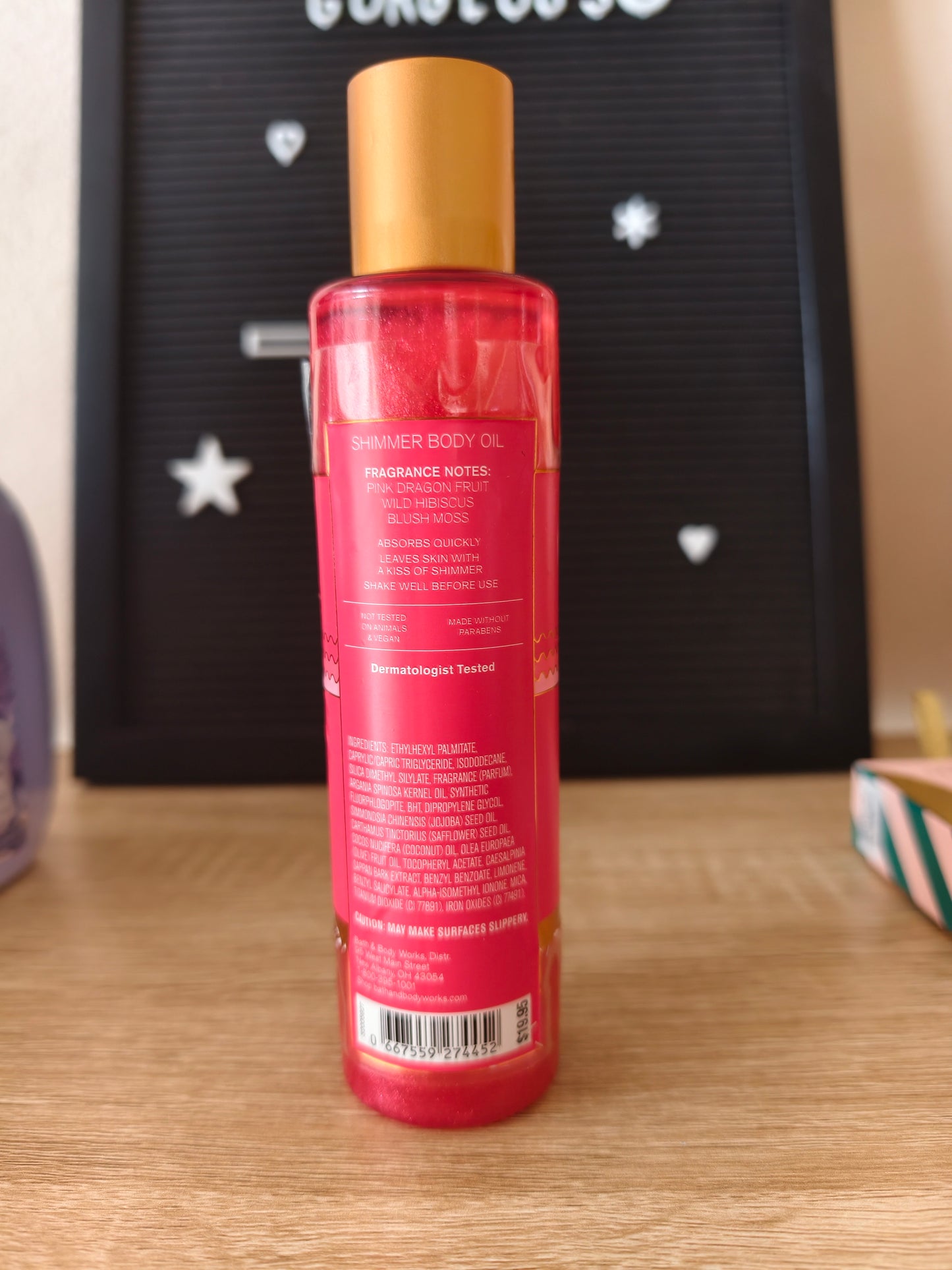 Pink Paradise Shimmer bodyoil (sticker damaged)